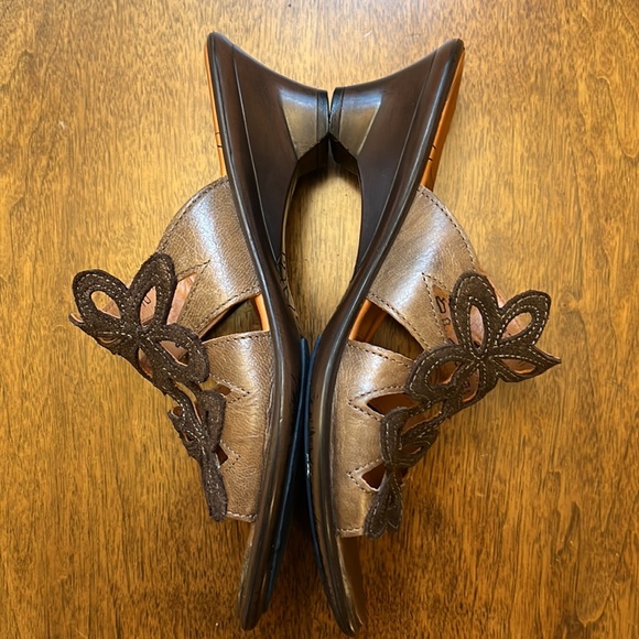 Think! Brown Floral Sandal EU 38 Kitten Heel - Picture 6 of 8